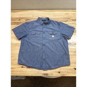 Carhartt 104369 Men's Loose Fit Midweight Short Sleeve Button Up Shirt Size XL